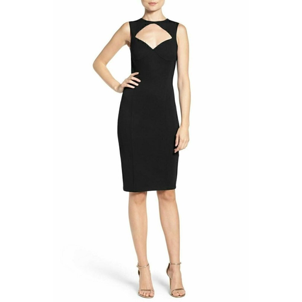Ali & Jay Women's Ponte Cut Out Bodycon Sheath Dress Size S Black